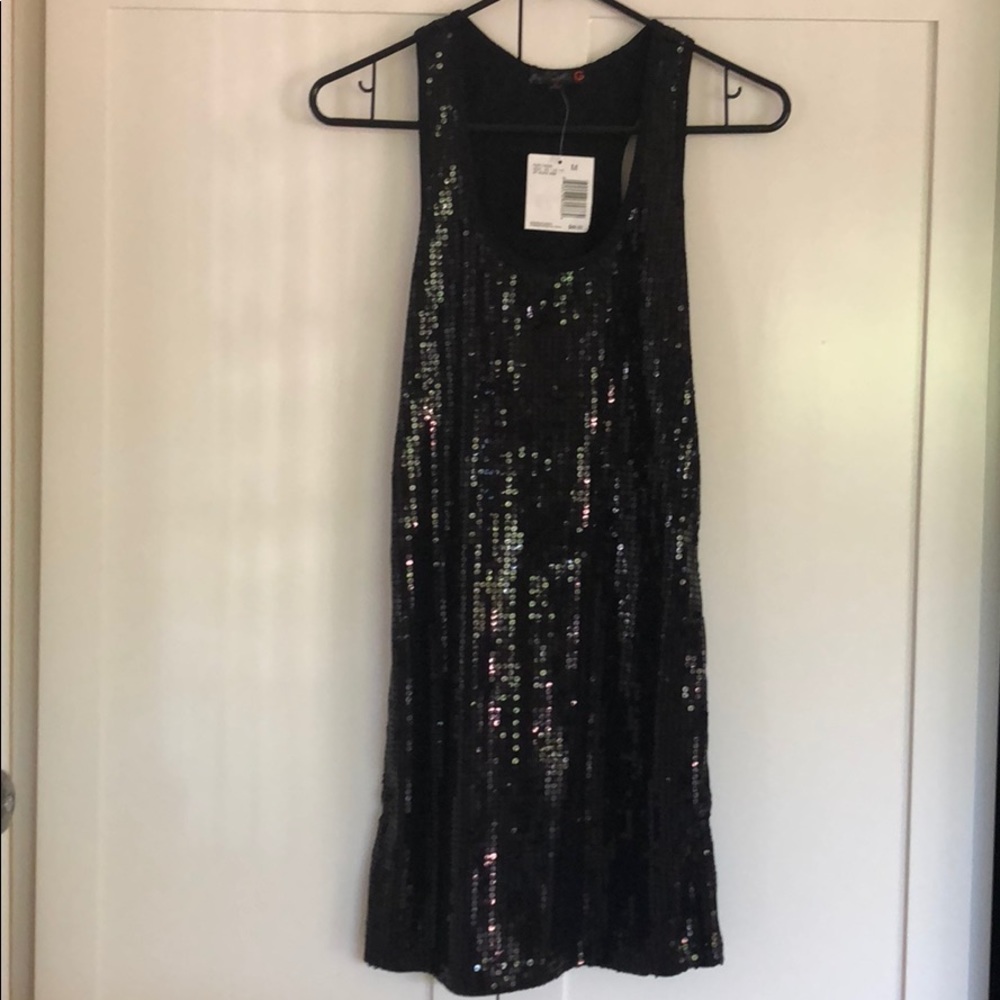 Guess Jet Black Sequined Dress